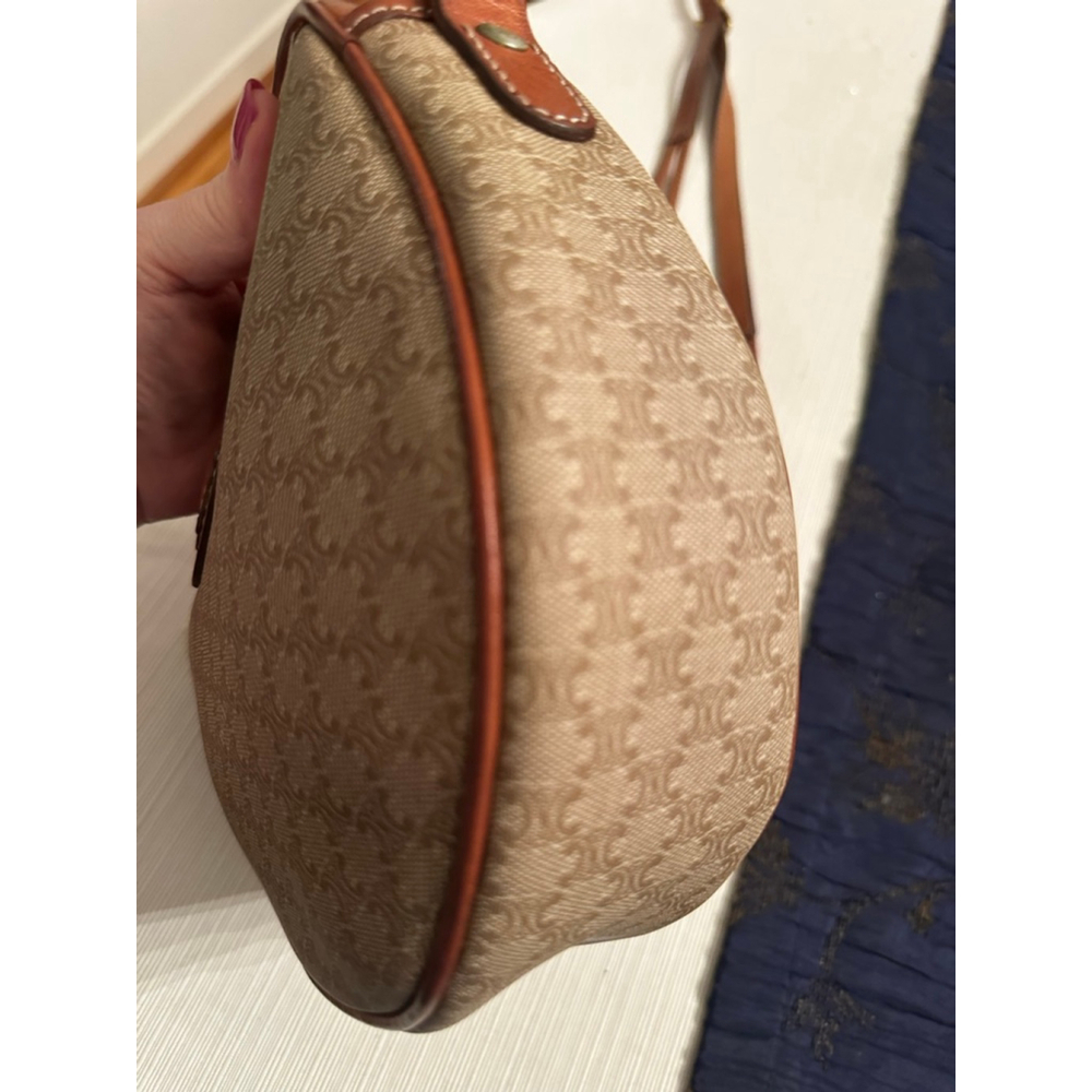 Celine Brown Beige Monogram Macadam Heart-Shaped Shoulder Bag - Picture 13 of 16